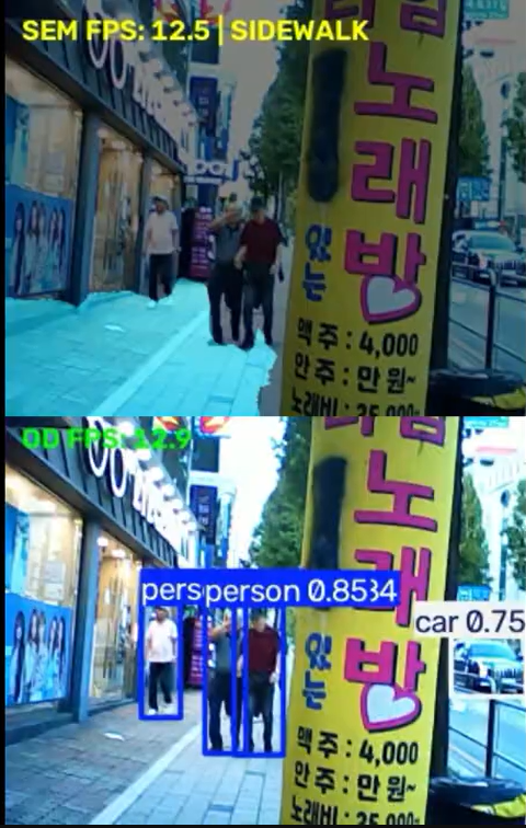 YOLO 기반 위험 객체 인식 결과